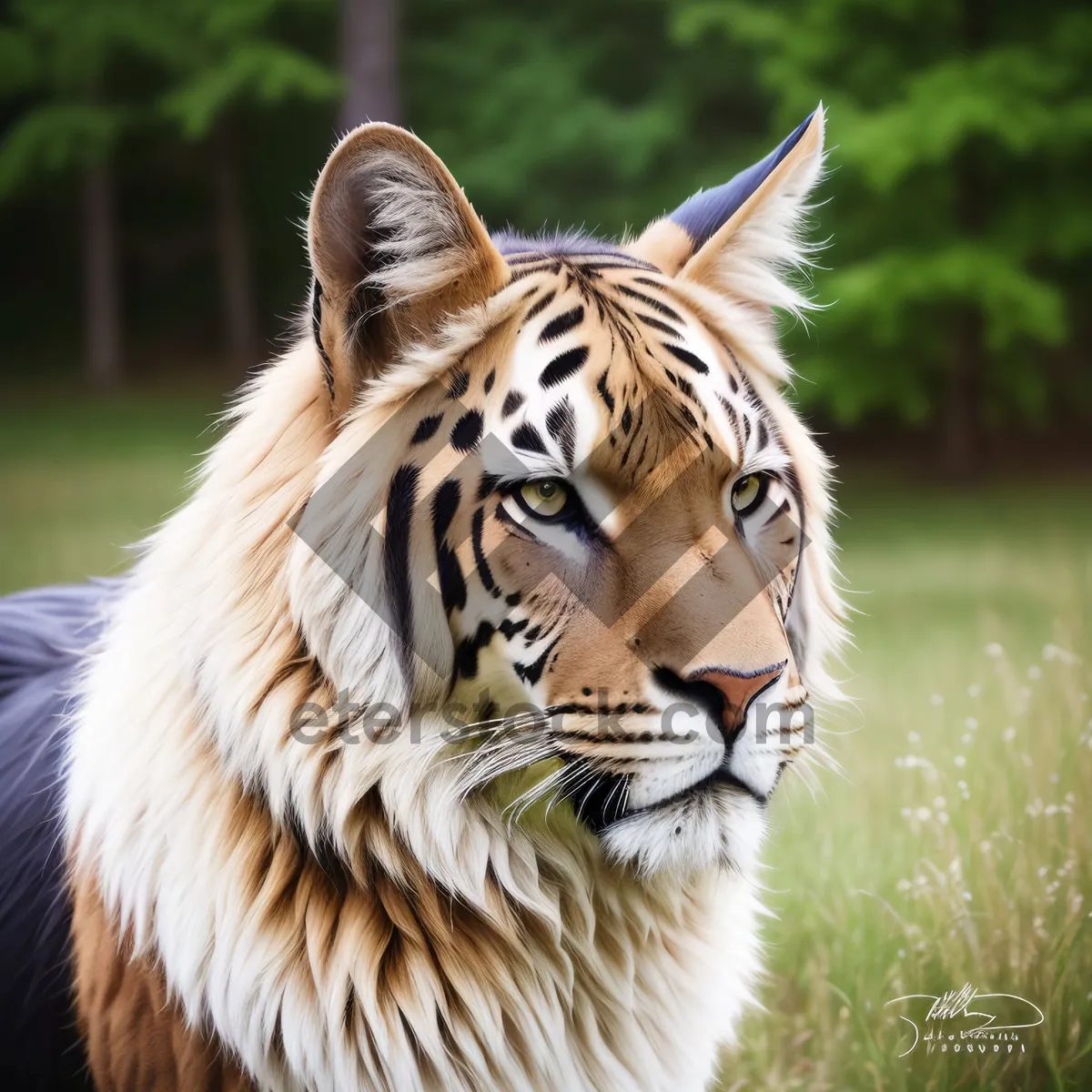 Picture of Fierce tiger with captivating orange stripes