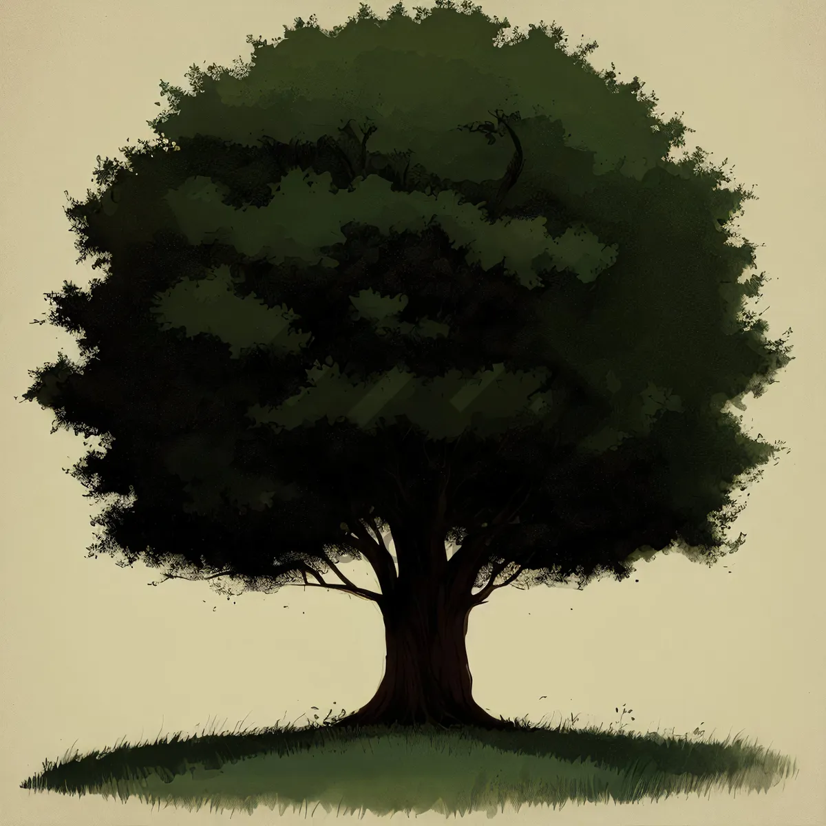 Picture of Oak Tree in Summer Landscape