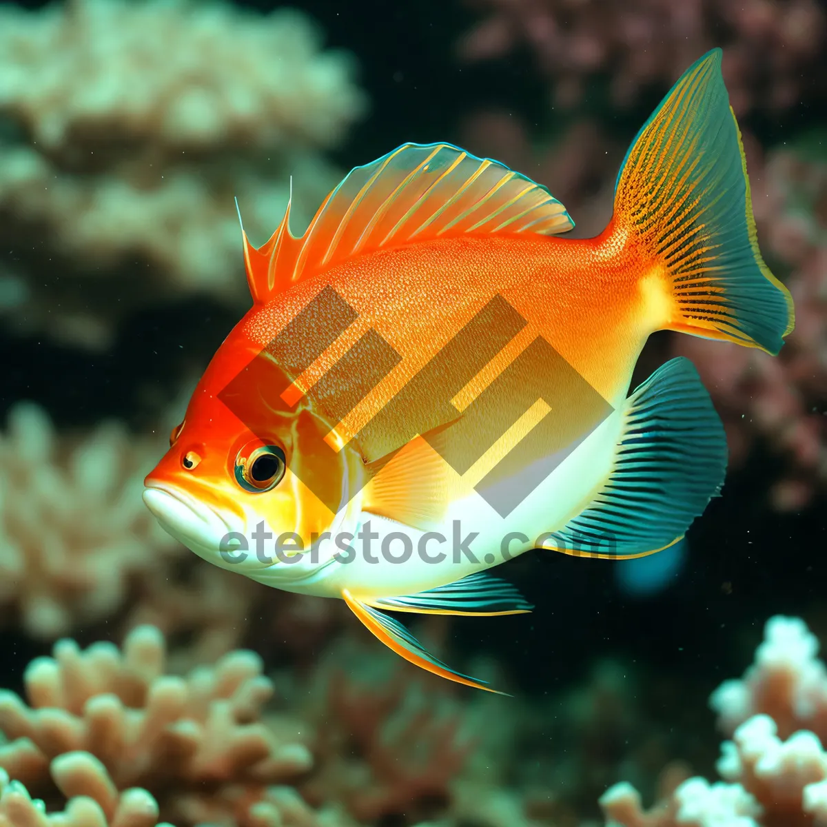 Picture of Exotic Goldfish: Vibrant Life in Aquarium