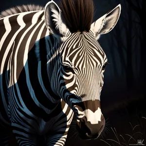 South African Zebra Grazing in National Game Reserve