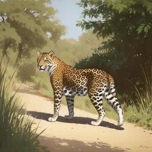 Fierce Spotted Predator in South African Reserve