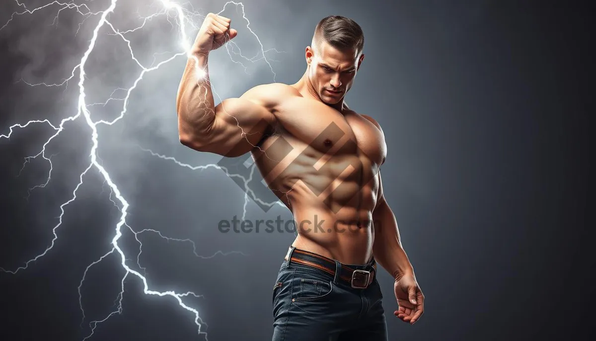 Picture of Fit male model posing in the studio.