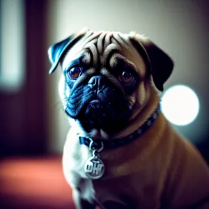 Cute Wrinkly Bulldog Portrait - Adorable Studio Pet