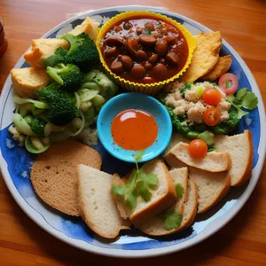 Delicious Gourmet Plate with Grilled Vegetables