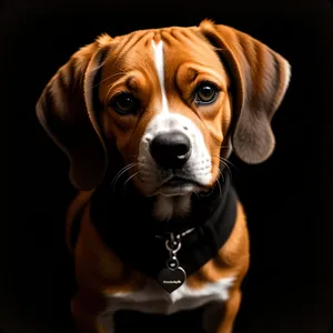 Adorable Beagle Puppy with Stylish Collar