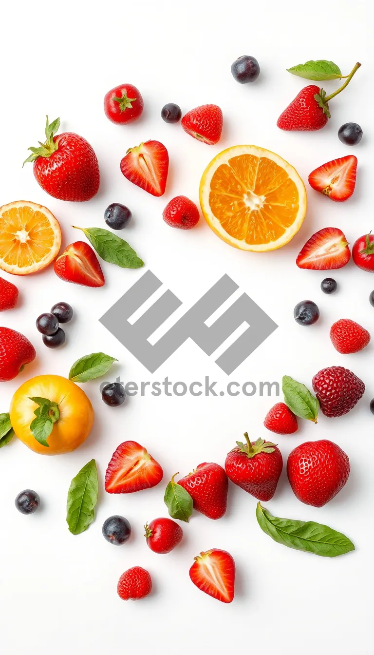 Picture of Healthy Fruit Salad with Juicy Strawberries and Kiwi