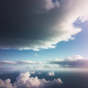 Sunny Sky with Fluffy Clouds