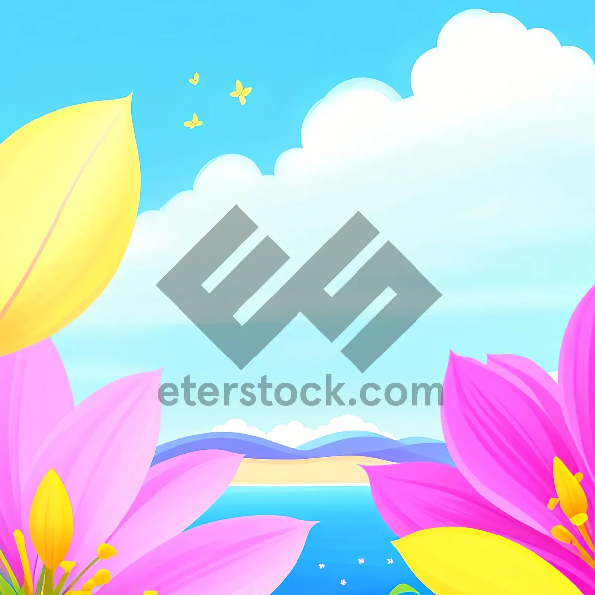 Picture of Floral Nature: Iconic Orange Tulip Graphic Symbol