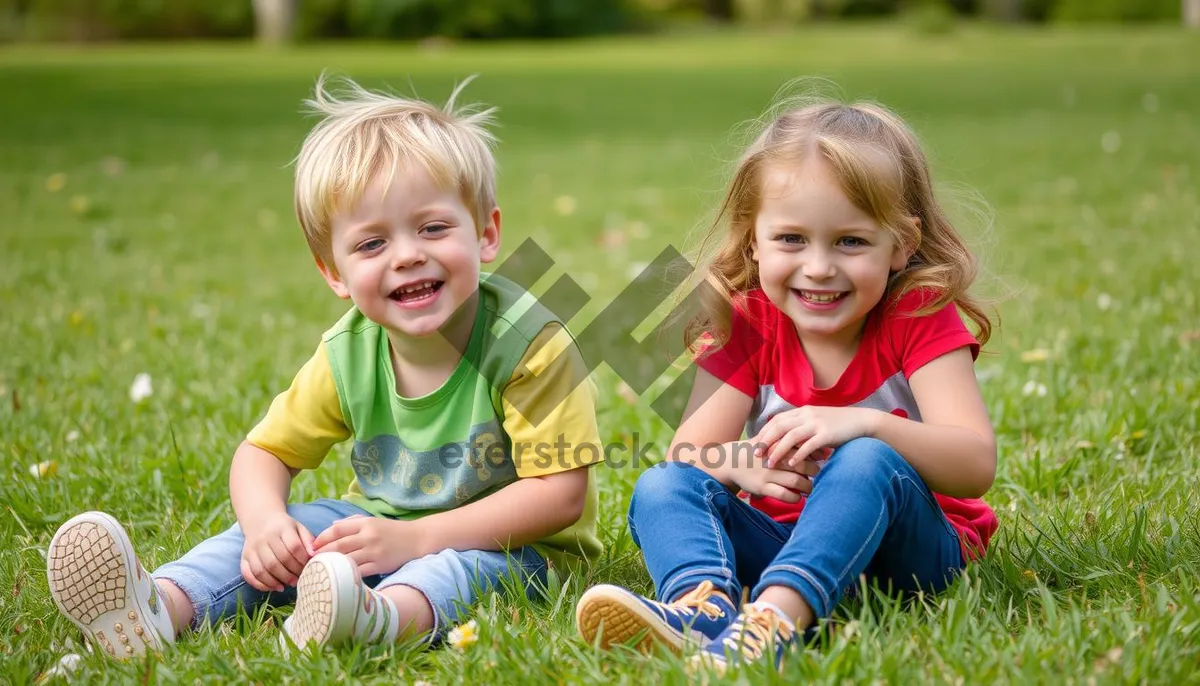 Picture of Happy children playing together in the park.