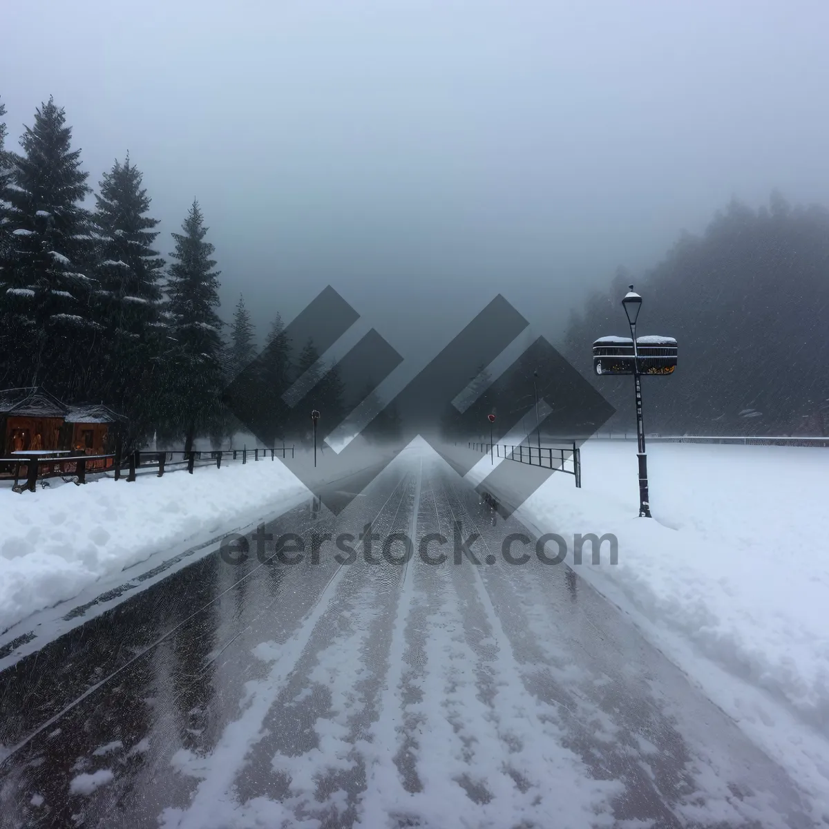 Picture of Winter Wonderland: Serene Mountain Landscape Covered in Snow