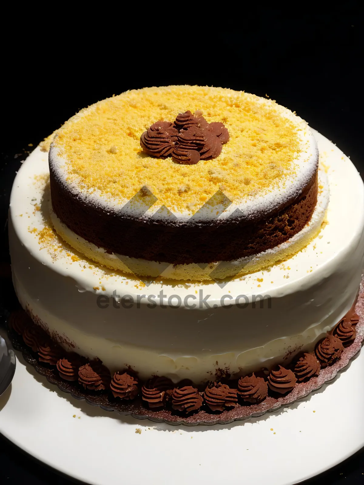 Picture of Delicious chocolate cake with cappuccino cup