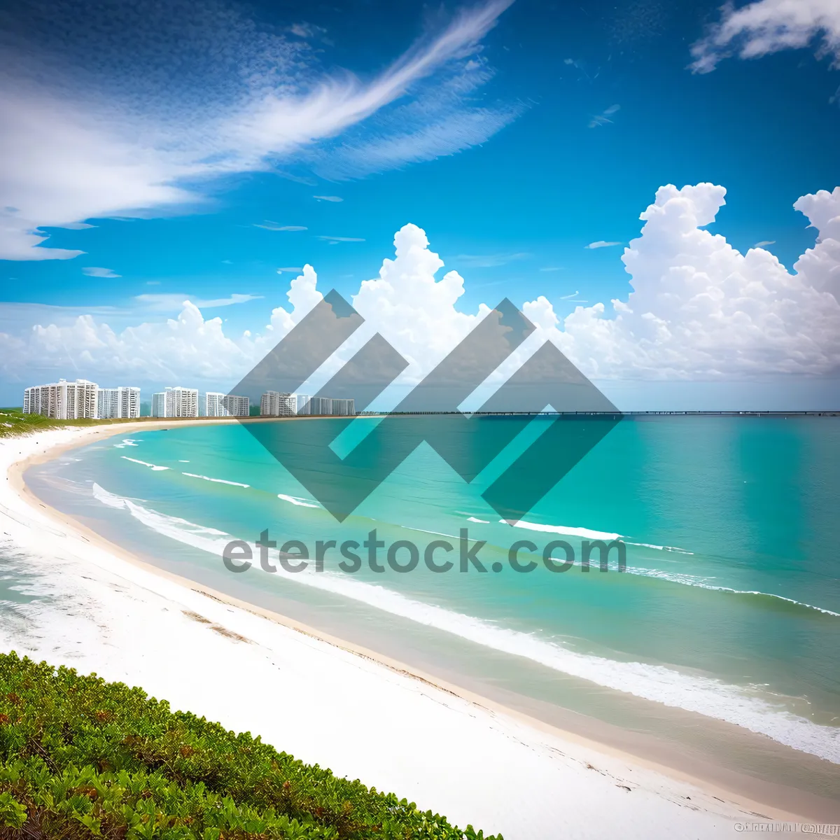 Picture of Serene Coastal Bliss: Azure Waters and Golden Sands