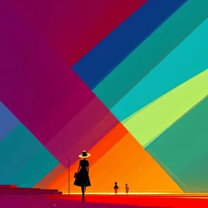 Colorful Graphic Design with Abstract Rainbow Curve