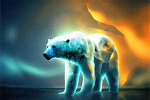 Wild Ice Bear Mammal with Thick Fur