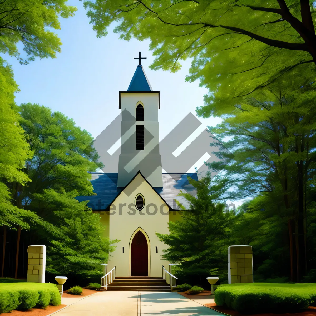 Picture of Old Cathedral Bell Tower against the Sky