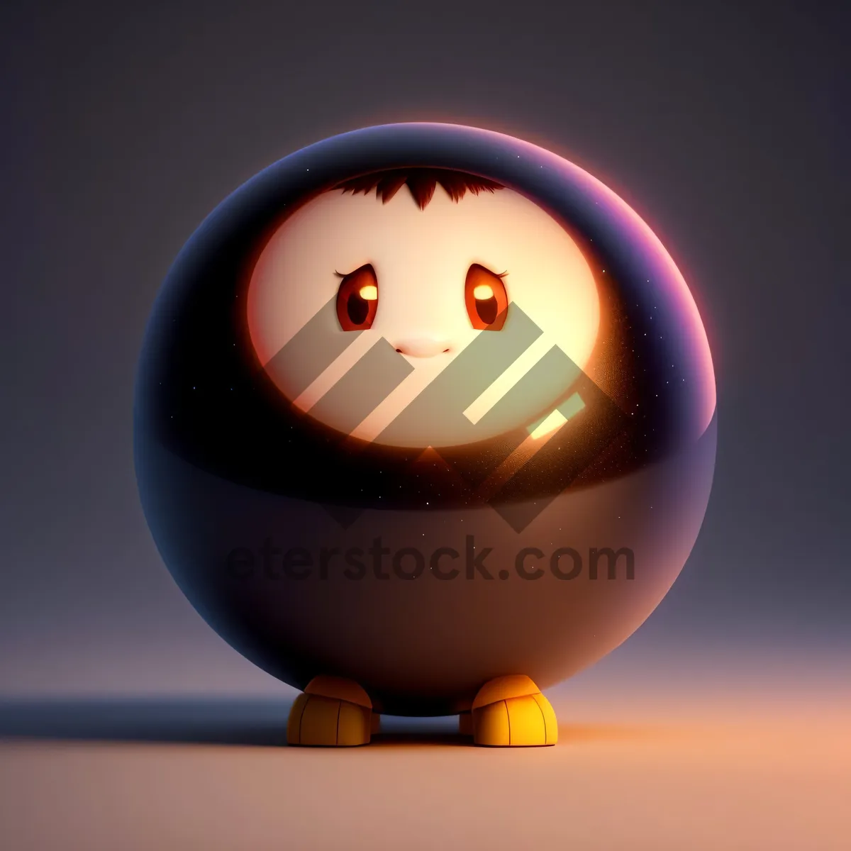 Picture of Glossy Orange 3D Sphere Icon