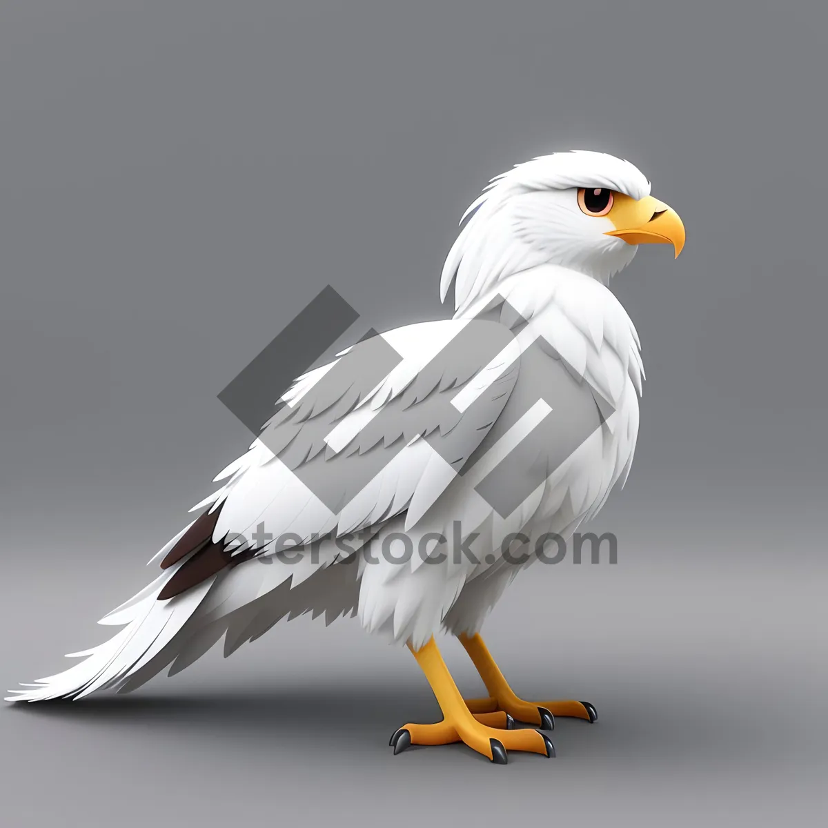 Picture of Yellow-eyed Gull with Fluffy Feathers