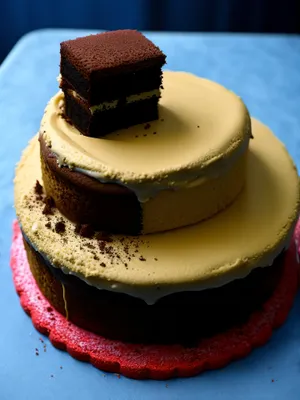 Delicious Chocolate Cream Cake with Gourmet Decoration