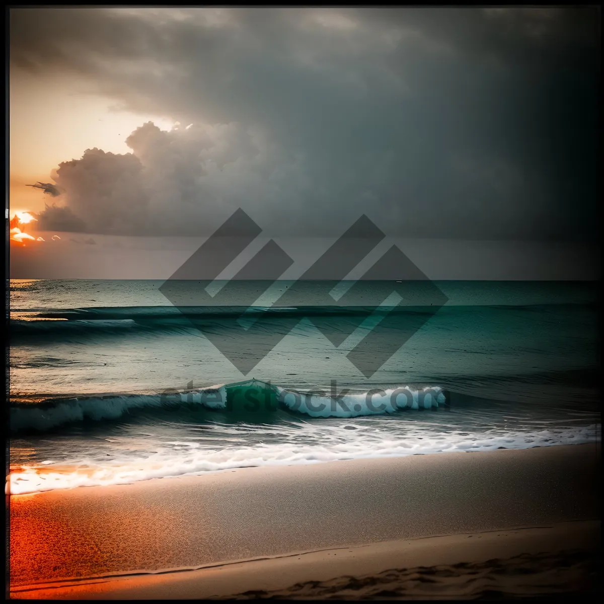 Picture of Serene Coastal Sunset over Turquoise Waters