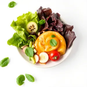 Fresh and Healthy Gourmet Vegetable Salad Plate