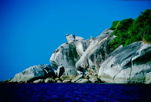 Winter Wonderland: Glacial Peaks and Ocean Views. The colors and crystal clear water of the archipelago of the Similan Islands National Park, Thailand, Asia