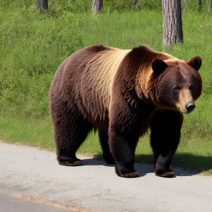 Endangered Brown Bear in Wildlife Park
