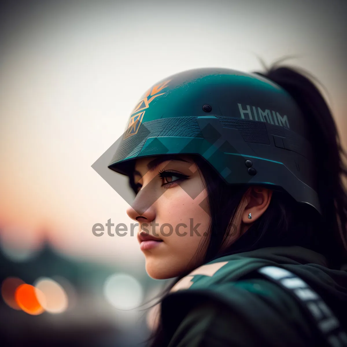 Picture of Smiling Construction Worker with Hardhat and Goggles