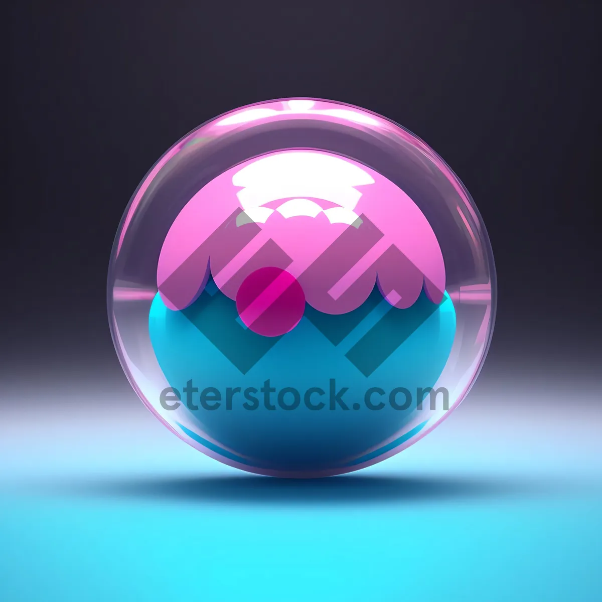 Picture of Modern Glass Button Set: Bright, Shiny, Round Icons