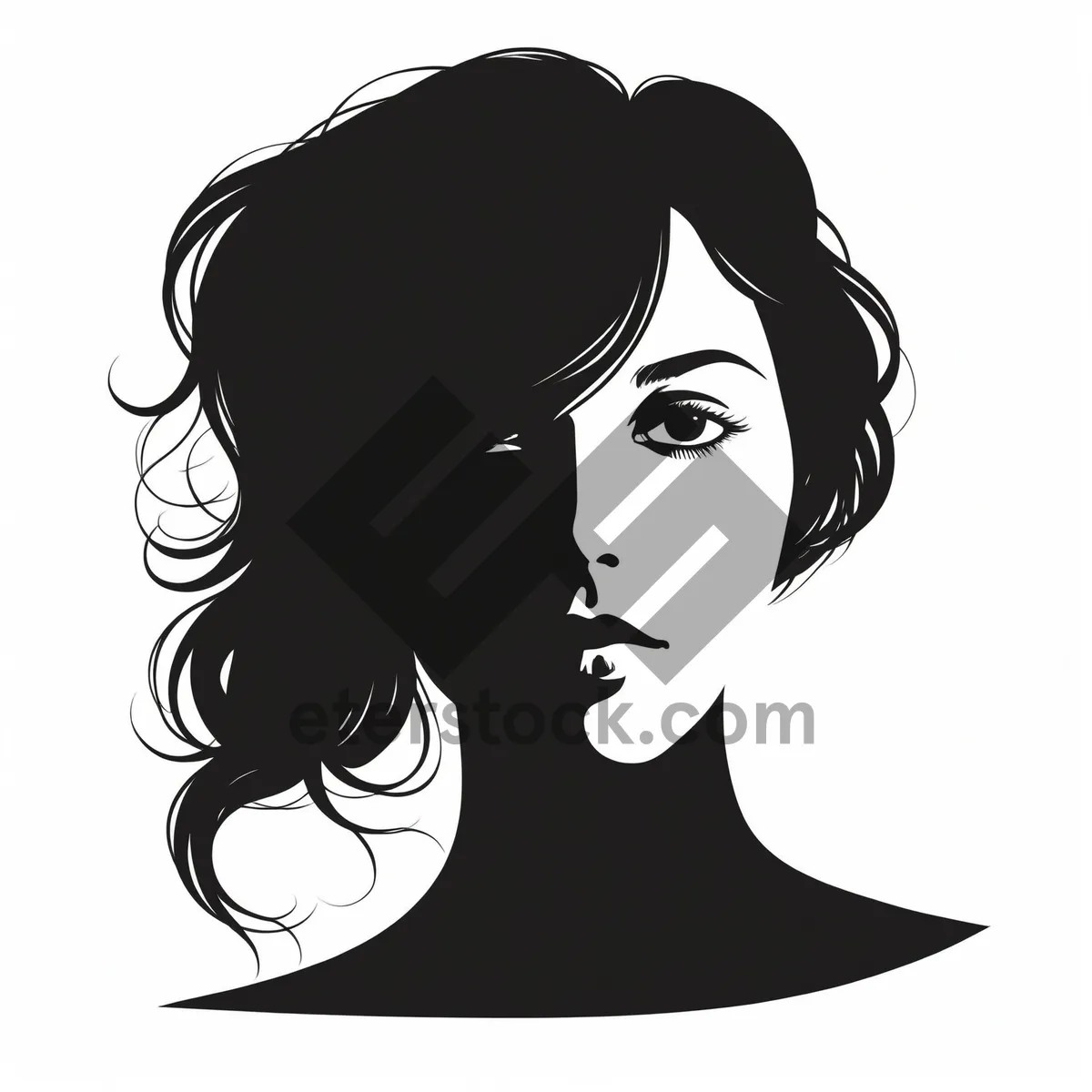 Picture of Black Cartoon Character with Unique Haircut Art Portrait