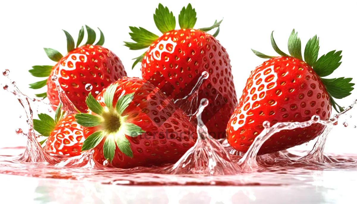 Picture of Colorful and fresh strawberry fruit closeup