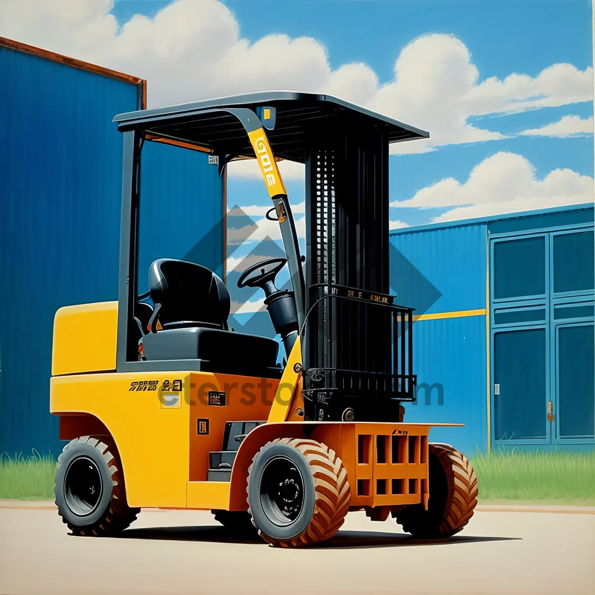 Picture of Industrial Forklift Conveyance: Heavy Machinery for Transportation