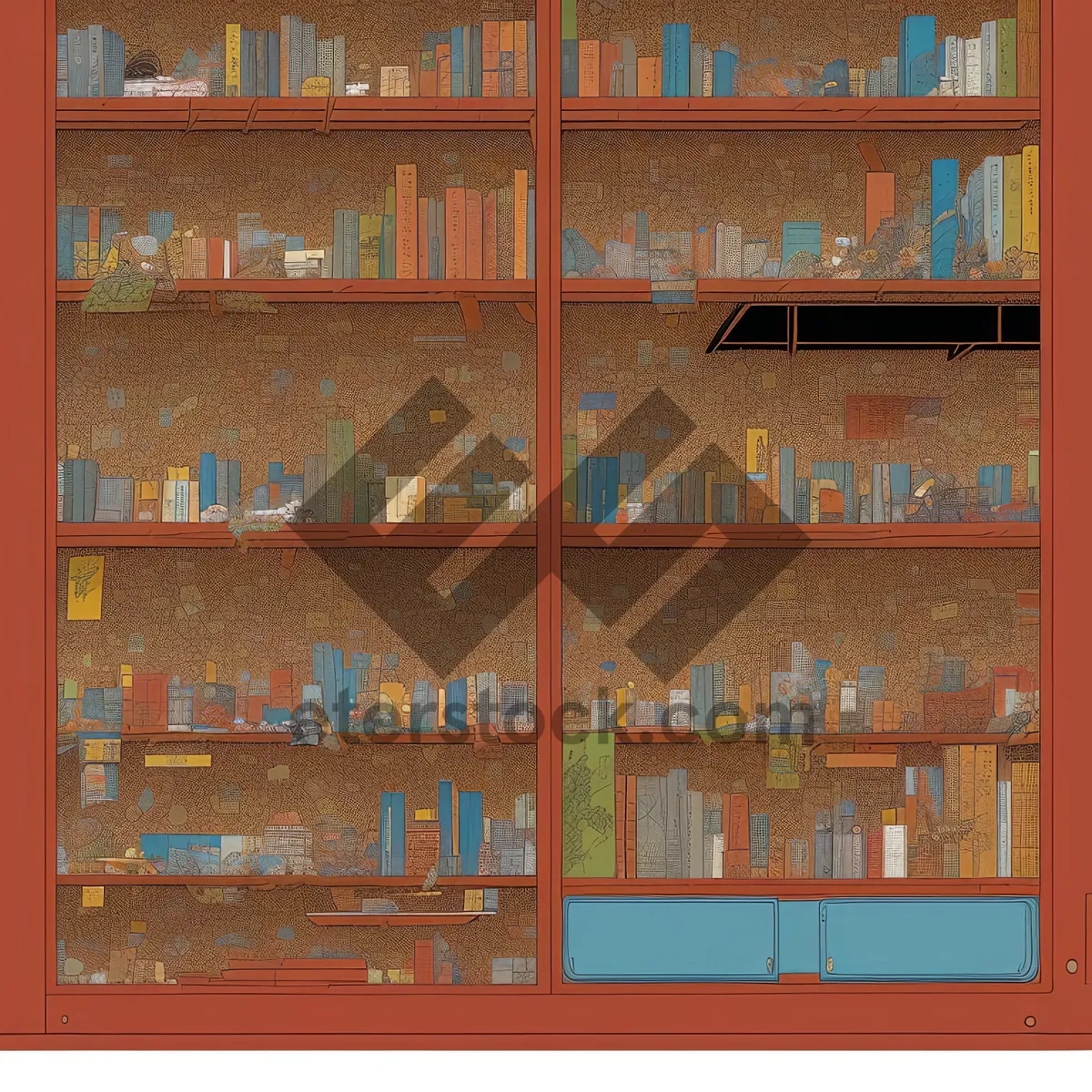 Picture of Vintage Bookshelf: A Nostalgic Library Display