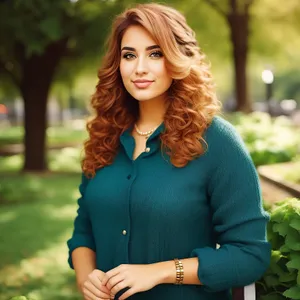 Cheerful brunette model with a captivating smile