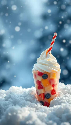 Strawberry Cupcake with Creamy Frosting and Fresh Fruit