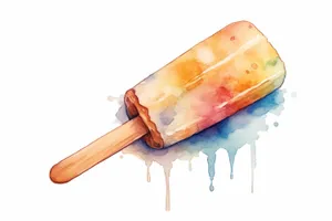 Nutritious desserts and tools for cutting ice lollies.