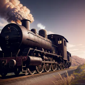 Vintage Steam Locomotive Powering Through Railway Tracks