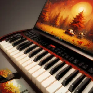 Melodic Keys: Classic Black Grand Piano Keyboard Instrument