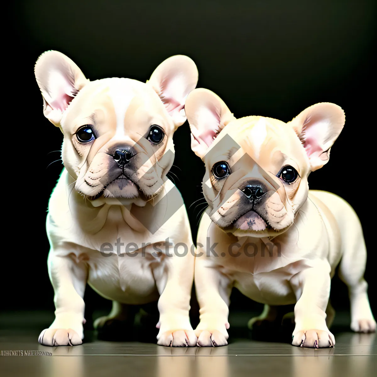 Picture of Cute Bulldog Puppy with Wrinkled Expression - Adorable Domestic Pet