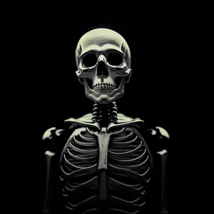 Darkened Depths: Spine-Chilling Skeleton Skull