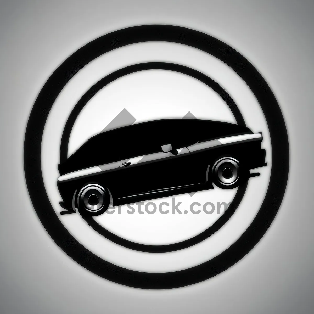 Picture of Modern Shiny Black Push Button Icon