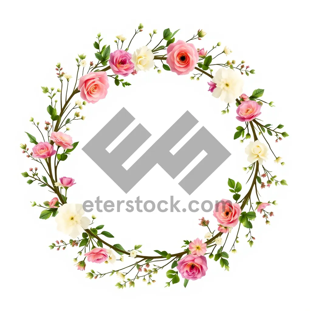 Picture of Ornate floral border design with grunge elements