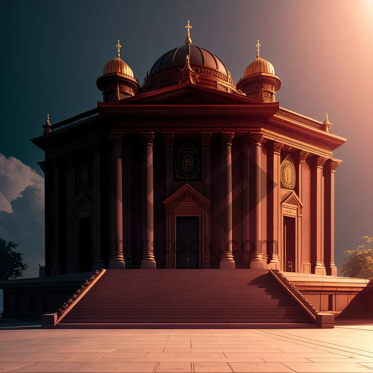 Picture of Ancient Cathedral Dome under Sunny Skies