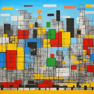 Container Ship Puzzle: Mosaic Design and Graphic Tile