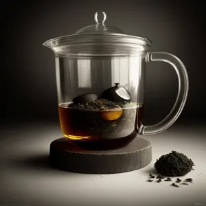 Morning Brew: A steamy cup of herbal tea in a glass teapot