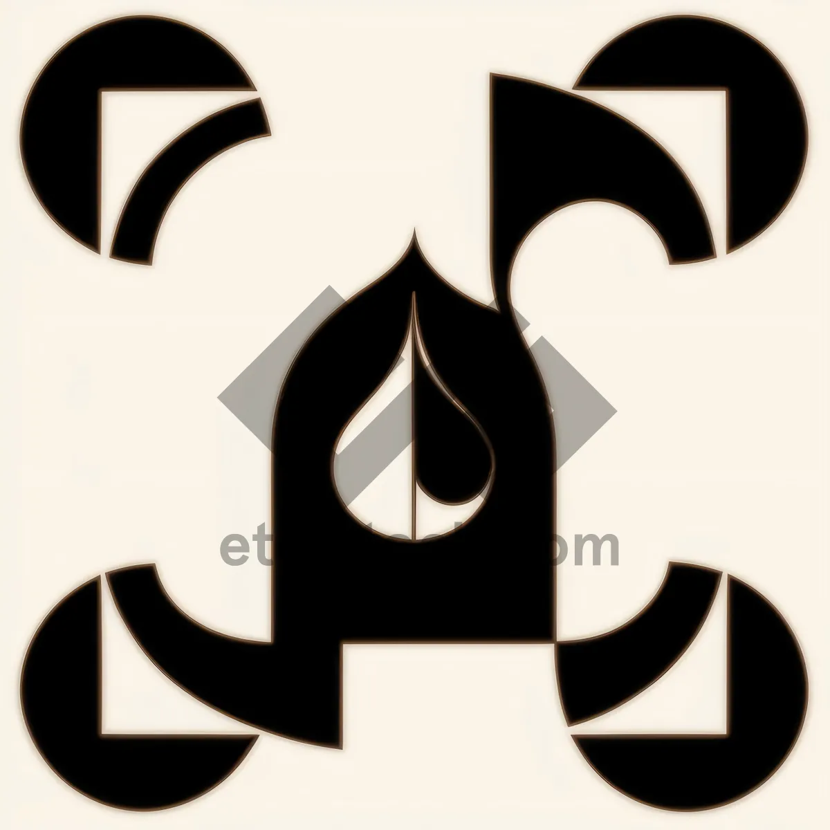 Picture of Black Pirate Cartoon Clover Symbol - Iconic Silhouette Art