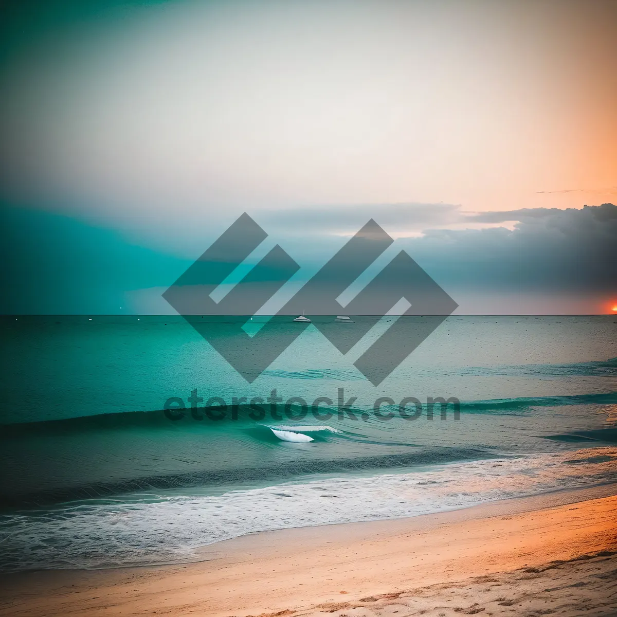 Picture of Sunset Serenity: A Tropical Beach Oasis