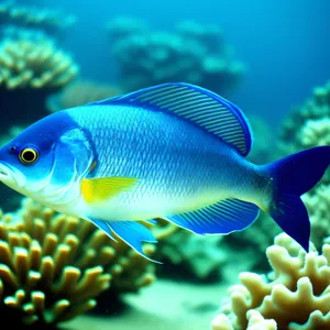 Colorful marine life in tropical coral reef