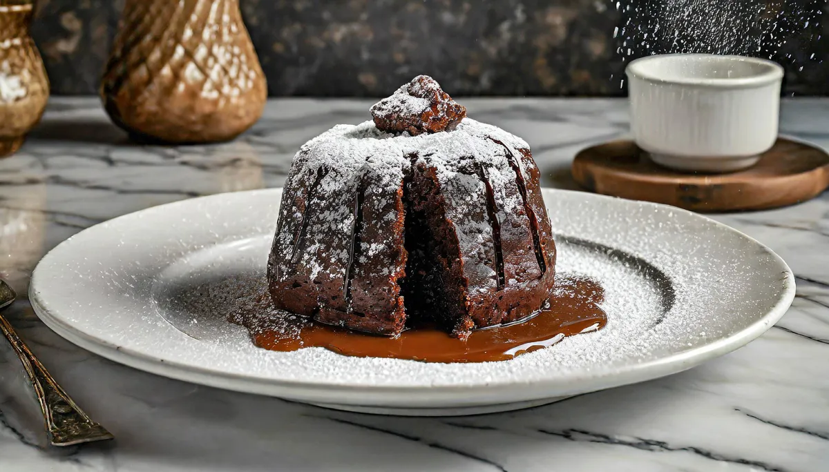 Picture of Delicious Chocolate Strawberry Cake with Creamy Sauce