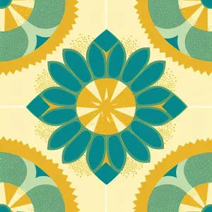 Floral Mosaic Tile Design: Retro Spring Ornate Decor