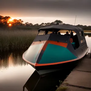 Speedboat zooming across the ocean